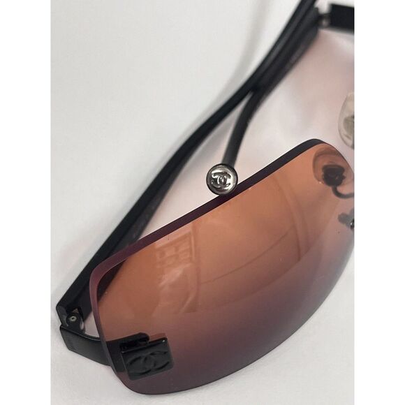 Chanel Rimless Sunglasses 4018 142/78 65‎ 17 120 Black CC Logo - Picture 7 of 10